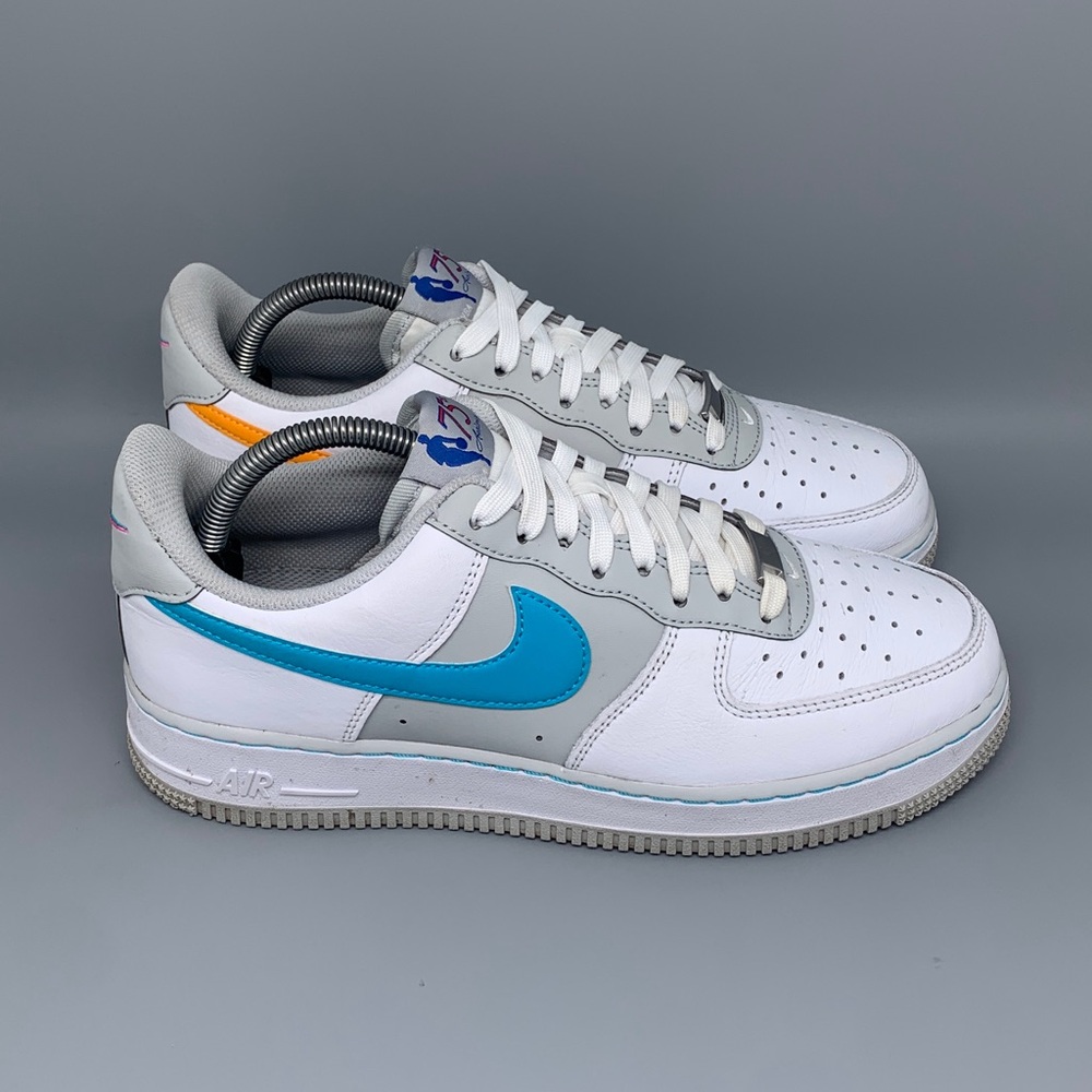 Nike Air Force 1 '07 LV8 White Multi Color Swoosh Shoes DC8874-100 Men’s Sz 8.5
